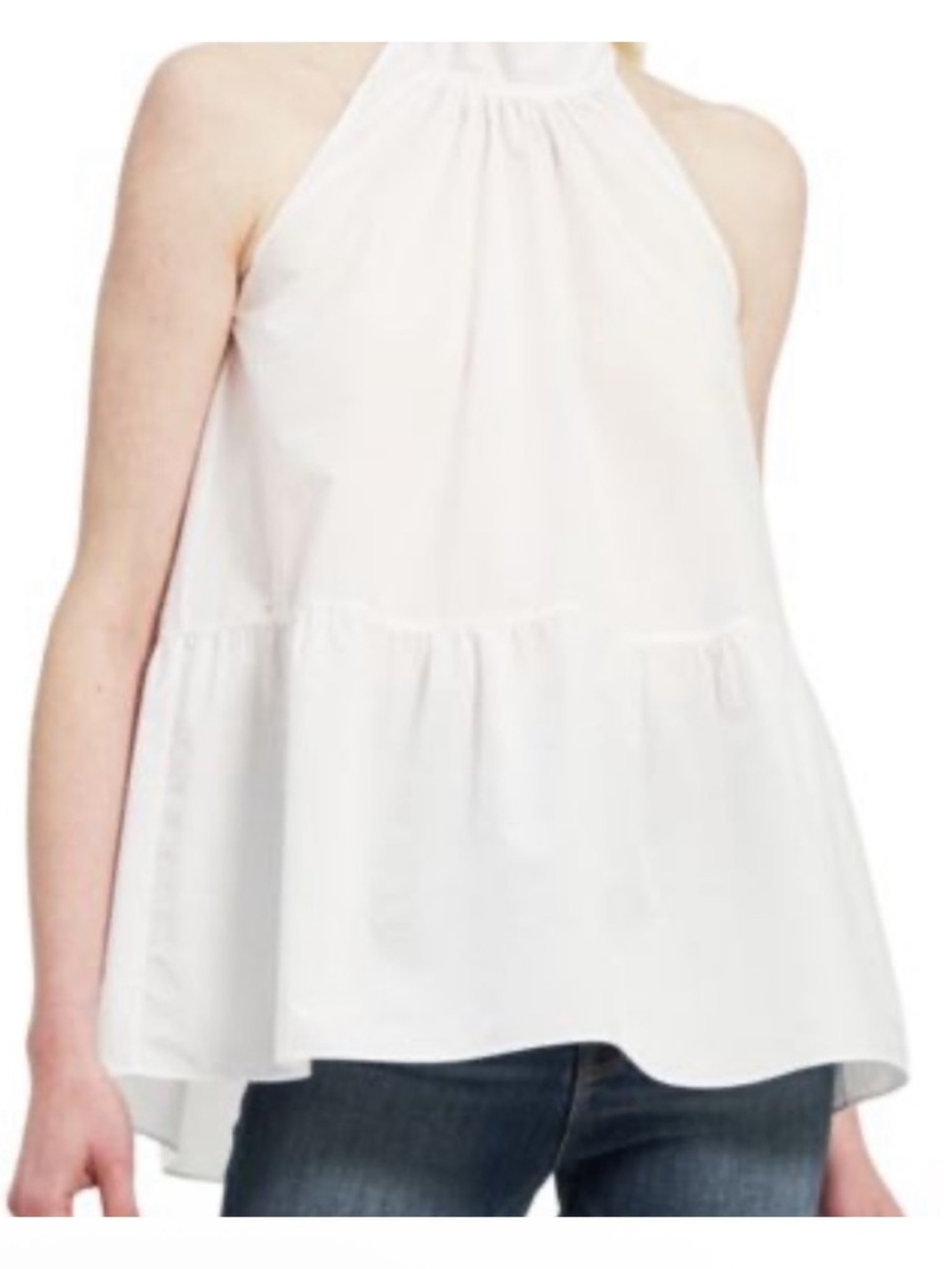 Theory Women’s White Halter Peplum Top